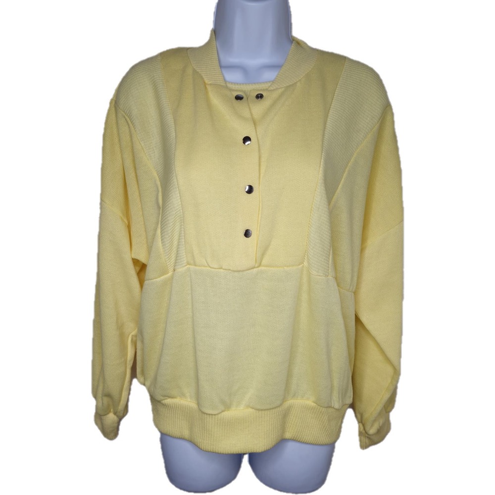 Yellow JUMP USA 80s Sweatshirt Faux Tank Top Vintage Large Womens